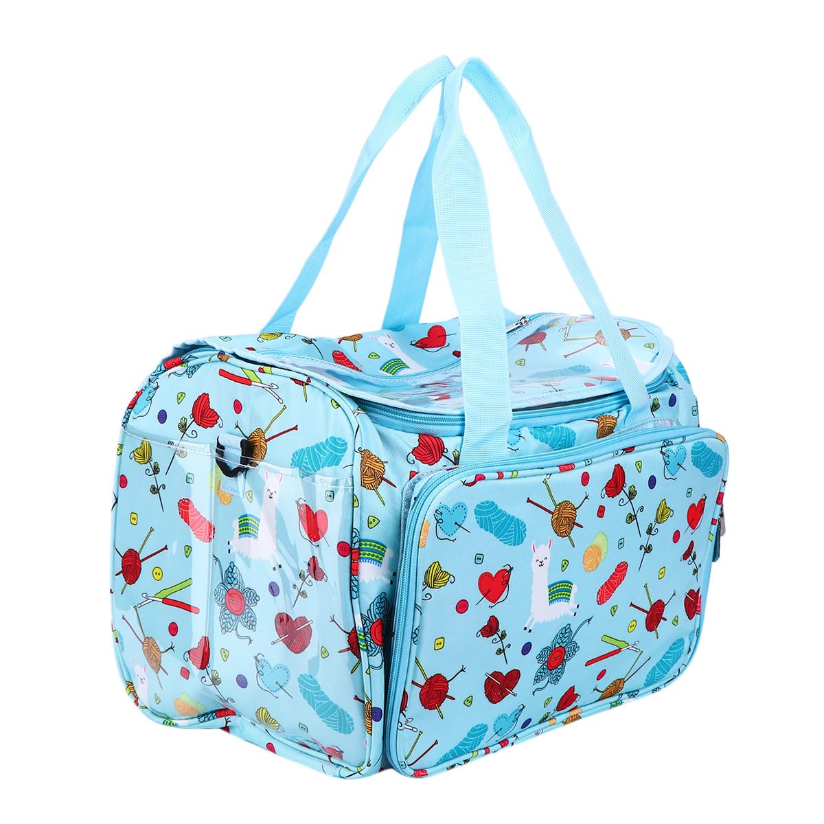 Sac de rangement de laine en Oxford 600D bleu durable avec fermeture éclair