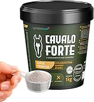 Suplemento Cavalo Forte Super Premium 1kg | Creatina para Cavalo de Vaquejada Equino Atleta | 4x Mais Força, Imunidade e Recuperação Pós-Prova | Articulação e Saúde de Casco, Pelo | VeterinUp
