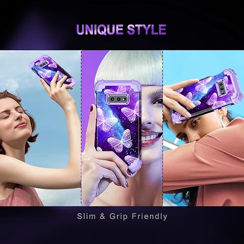 Miniatura 7 de Casetego Funda compatible con Galaxy S10E, patrón de mármol de tres capas, resistente, resistente, a prueba de golpes, cuerpo completo,