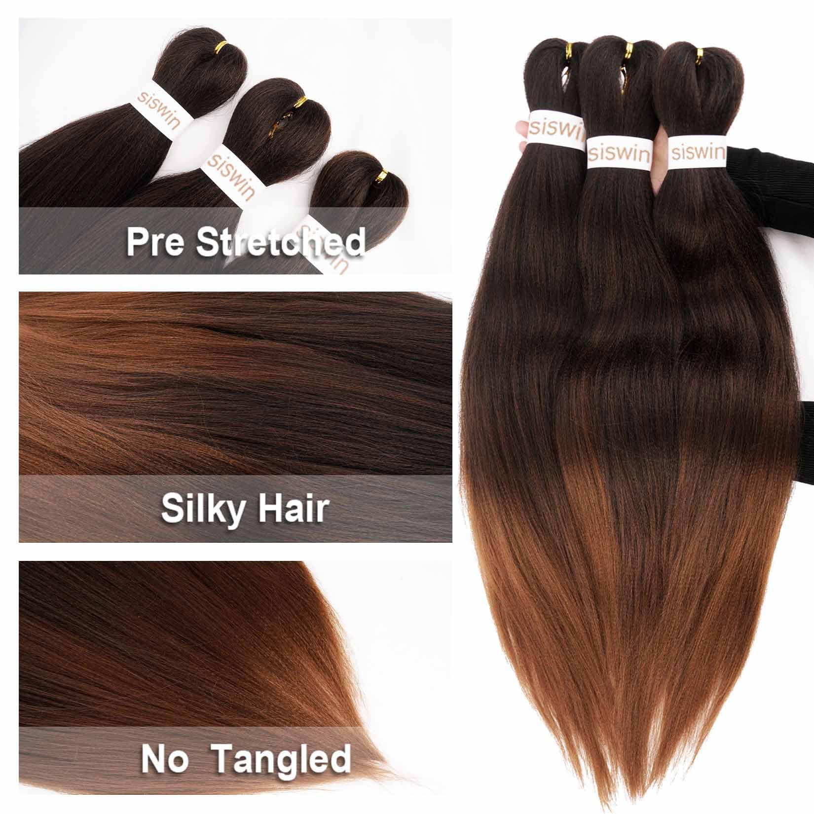 Amazon.com : Pre Stretched Braiding Hair Extensions - 3 Pcs  display picture 1