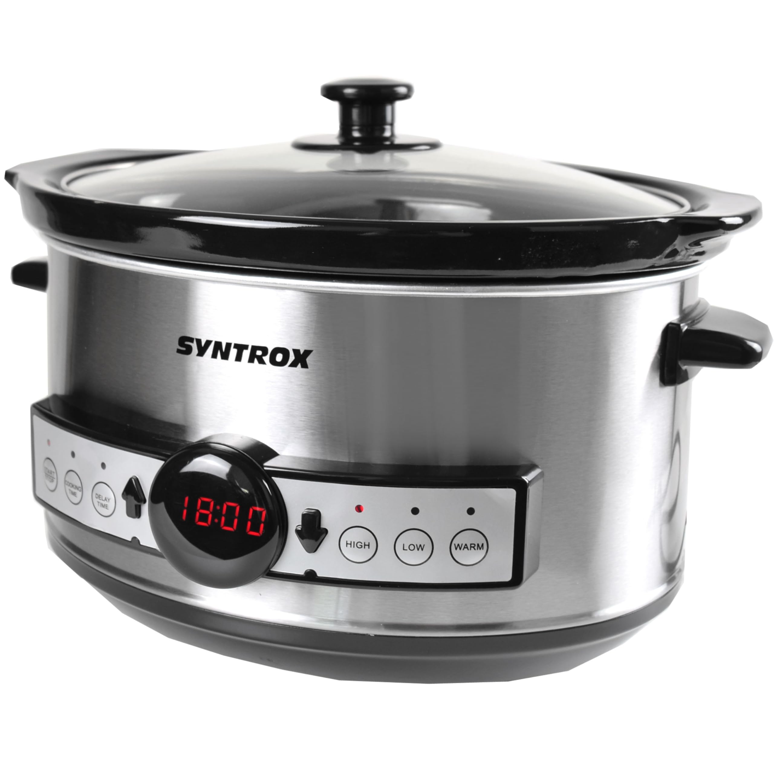 Syntrox Germany 3,5 l Slow Cooker | Schmortopf | Schongarer | Multikocher Balmsi, Küchengeräte, Multikocher, Timer, Warmhaltefunktion, Keramik-Innentopf, Rutschsichere Standfüße