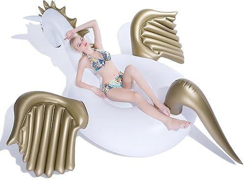 Jasonwell Giant Inflatable Pool Float - Golden Swan Pegasus Pool Floatie Summer Beach Swimming Outdoor Pool Party Lounge Raft Decorations Toys for Jasonwell Giant Inflatable Pool Float - Golden Swan Pegasus Pool Floatie Summer Beach Swimming Outdoor Pool Party Lounge Raft Decorations Toys for