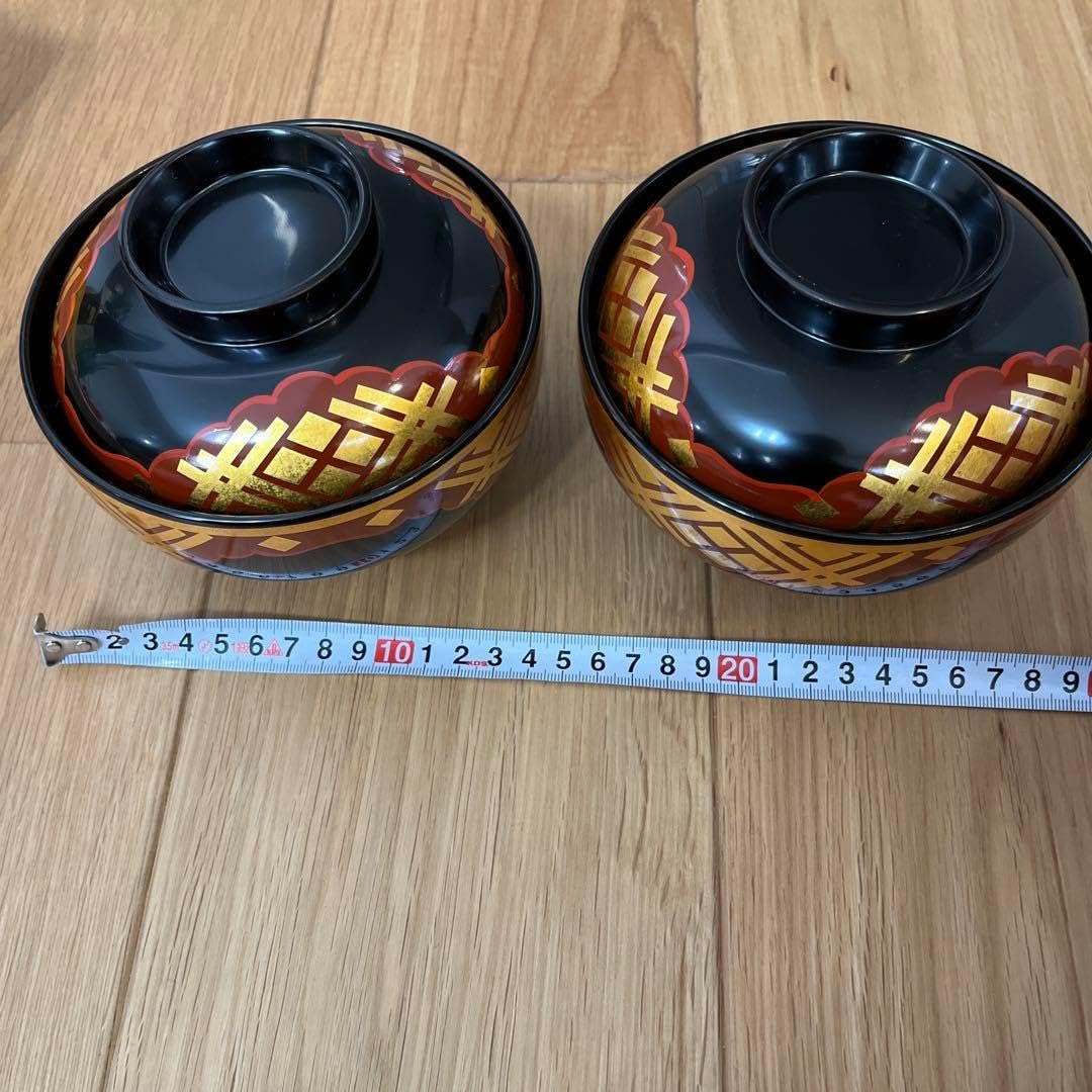 秀衡塗 丸三漆器 蓋付吸物椀 2客セット 秀衡塗 丸三漆器 蓋付吸物椀 2客セット 秀衡塗 蓋付き椀