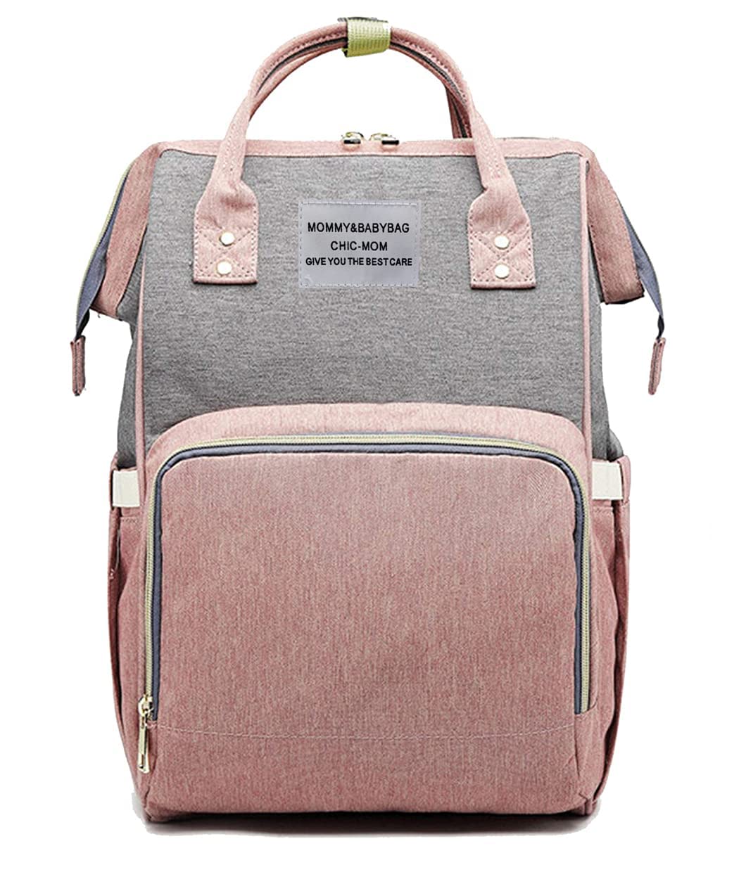 House of Quirk Baby Diaper Bag Maternity Backpack (Pink/Grey)-picture-20