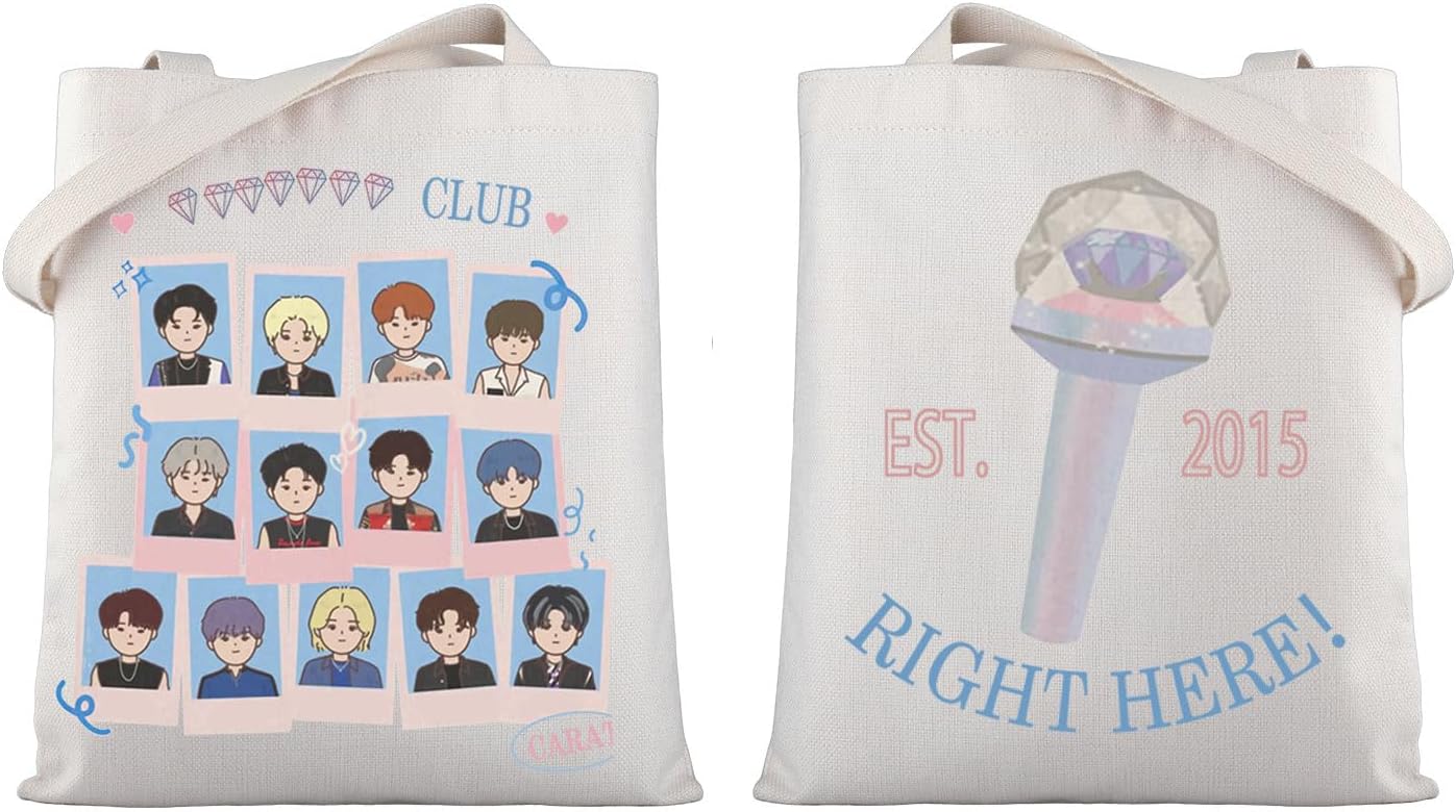 - Korean Band 17 Gift Korean Fans Carat Canvas Tote Bag Korean Music Lover Gift Korean Shoulder Bag Group Merch