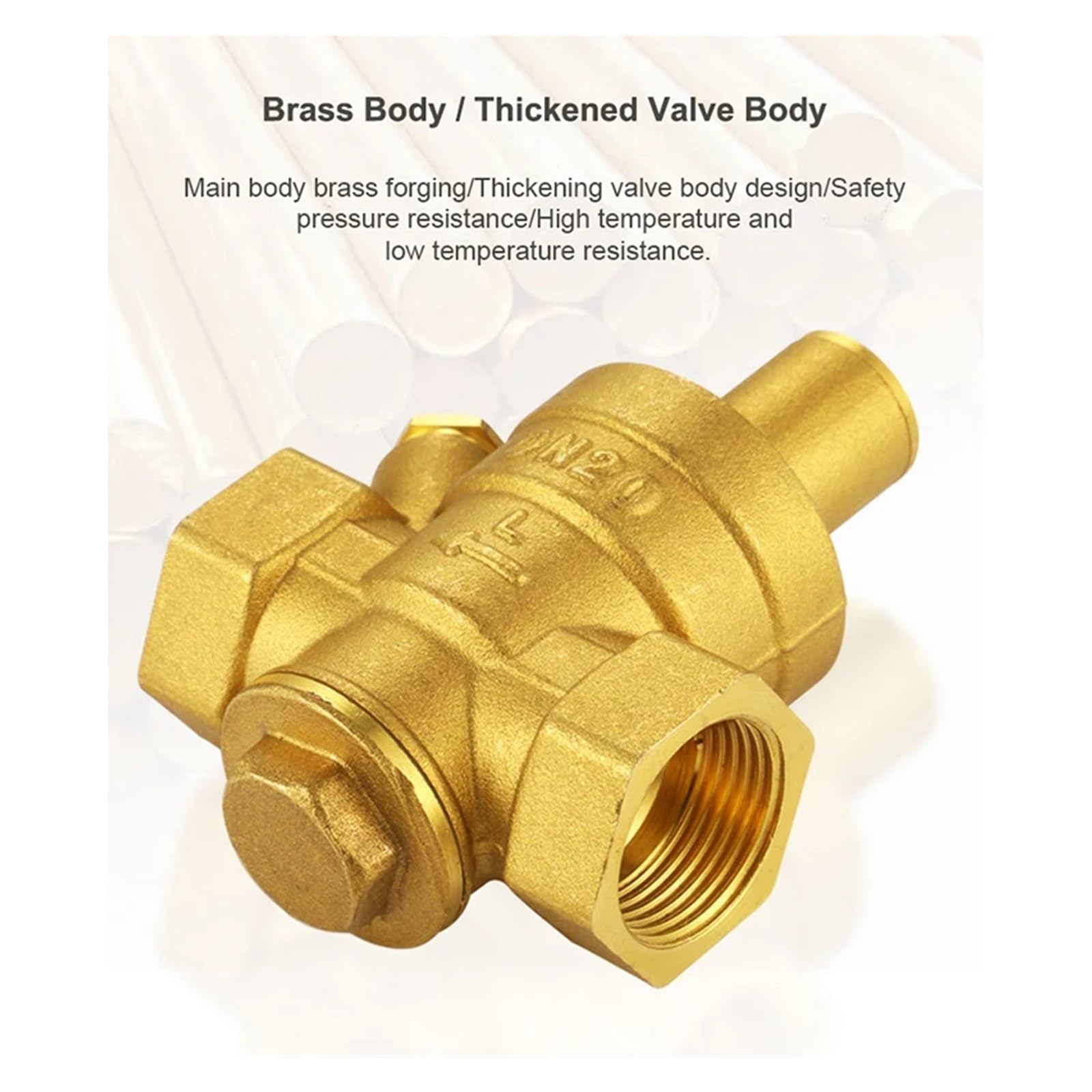 Válvulas multibloque de control de admisión, 1/2" 3/4" 1" Válvulas reductoras de presión de latón 1,6 MPa Manómetro Tipo ajustable(Válvula con calibre, 1/2")