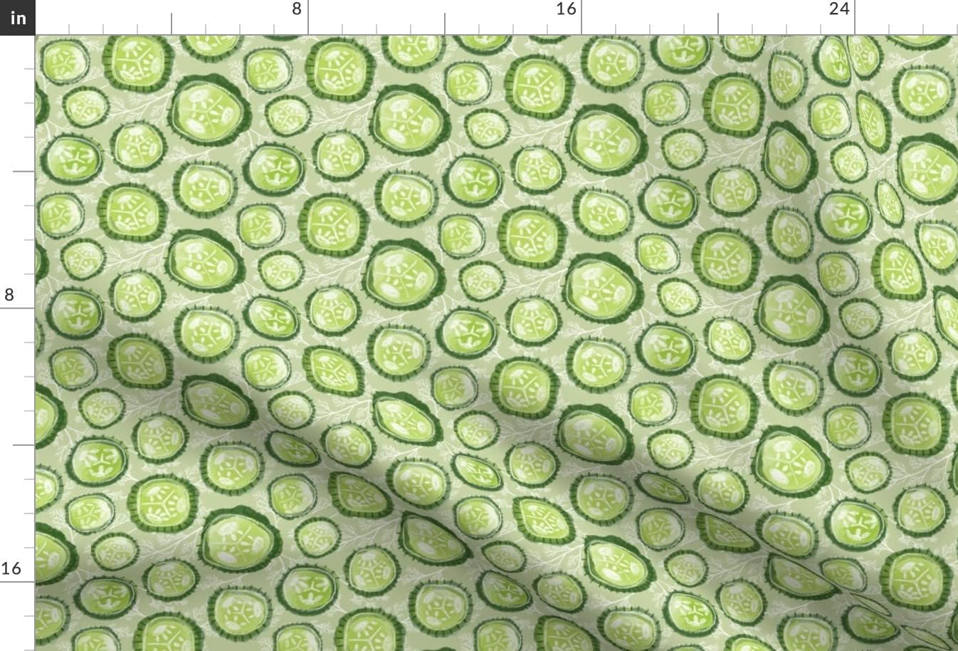 Spoonflower Fabric - Pickles Sage Medium Garden Green Pickle Food Printed on Minky Fabric by The Yard - Sewing Baby Blankets Quilt Backing Plush