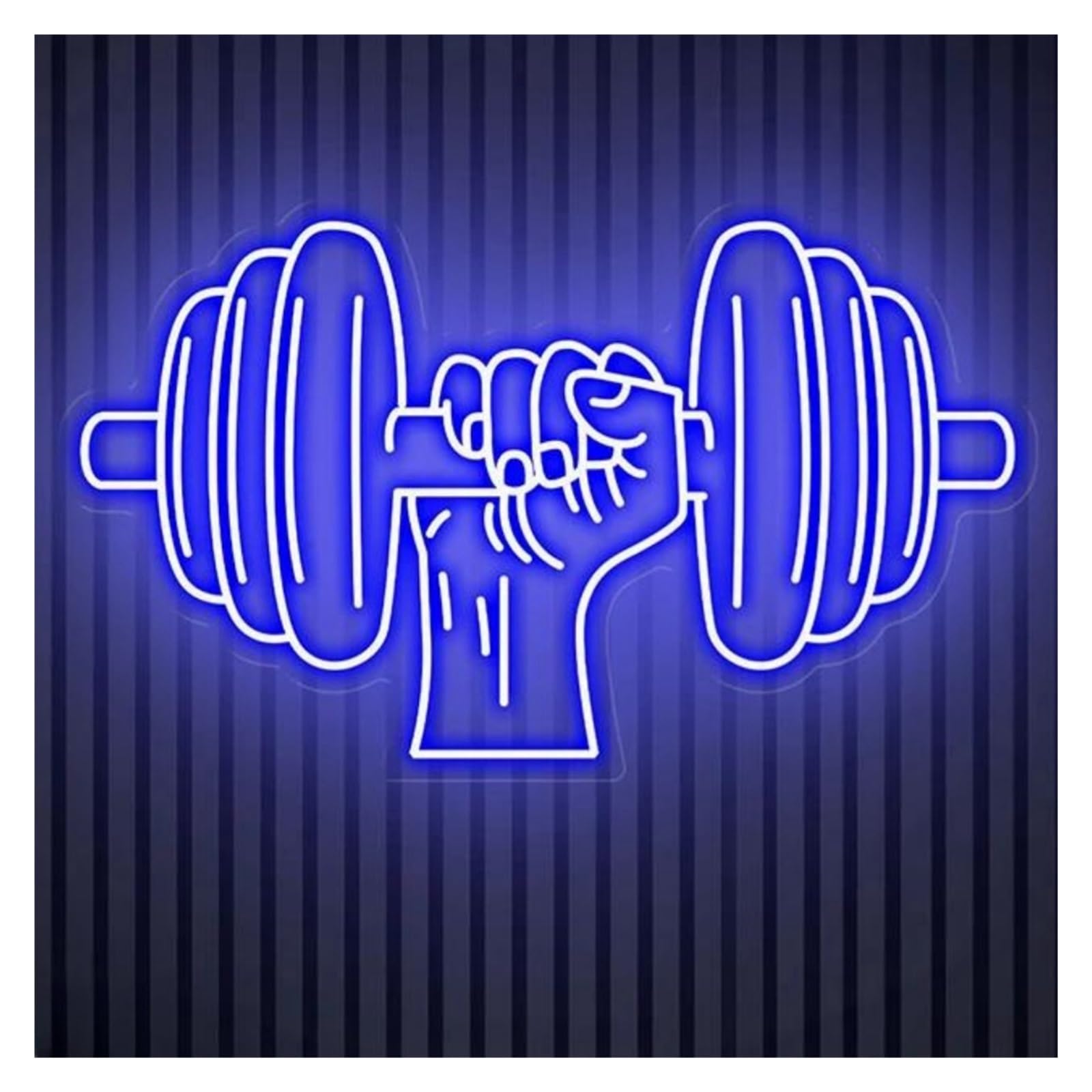 Lemst A Signs Lamp Dumbell Neon Sign Lifting Dumbbells Light Home Gym Room Sign Fitness Wall Rt Decor Neon Light 21Cmx40cm(A)