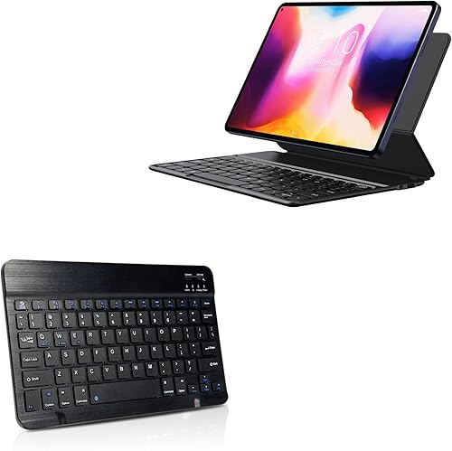 BoxWave Teclado compatible con Chuwi HiPad Pro - Teclado Bluetooth SlimKeys, teclado portátil con comandos integrados - Negro azabache