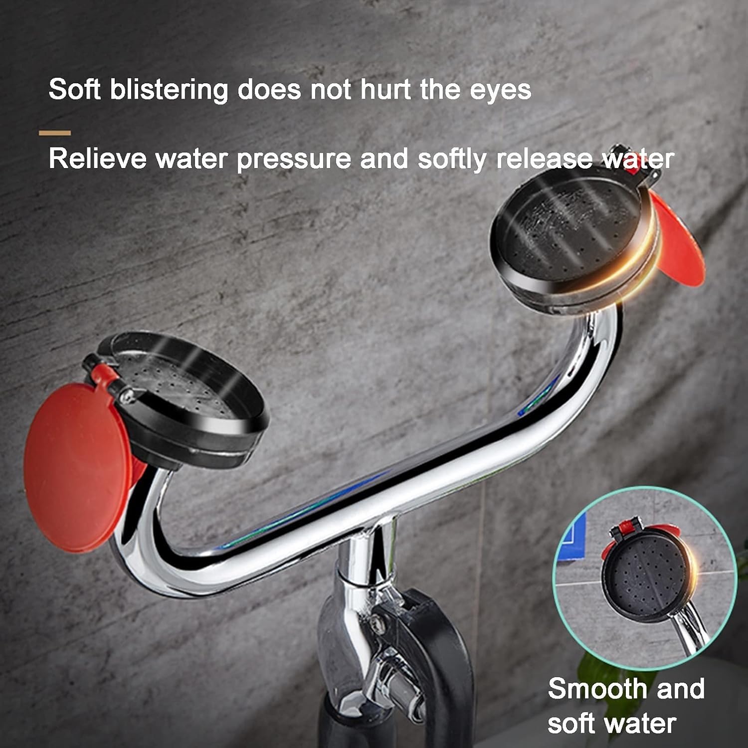 Estación de Lavado de Ojos de Emergencia de Mano, lavador de Ojos con Cabezal de pulverización Doble, Ducha portátil de Emergencia for Lavado de Ojos, Ducha de Seguridad de Laboratorio