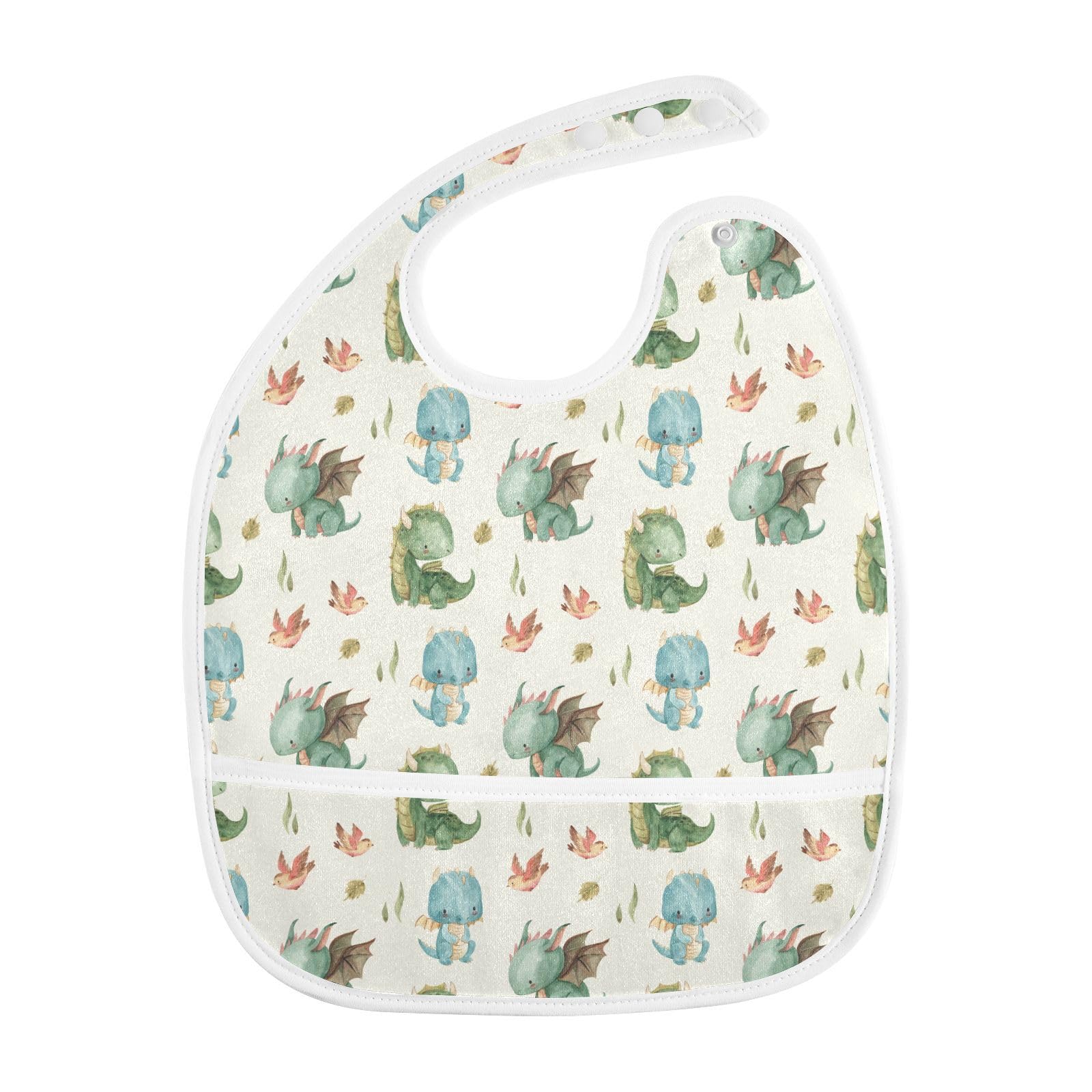 Baby Drool Bibs Infant Feeding Bibs Cute Dragon Adjustable Essential Must Have for toddlers Eating