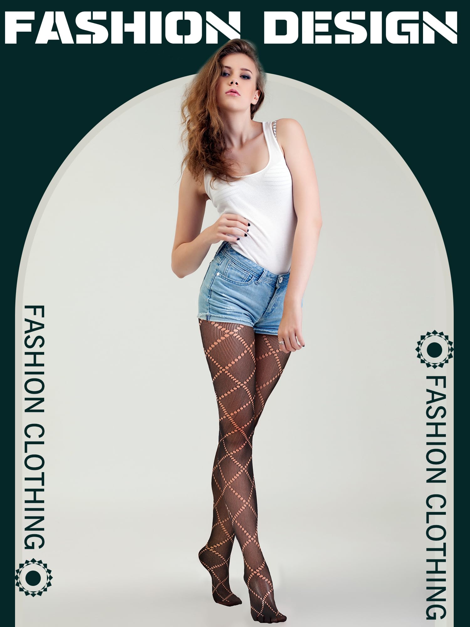 Skylety 6 Pairs Women Plus Size Fishnet Suspender Pantyhose Thigh High Stocking Garter Belt Lingerie Tights for Women S-XXXL