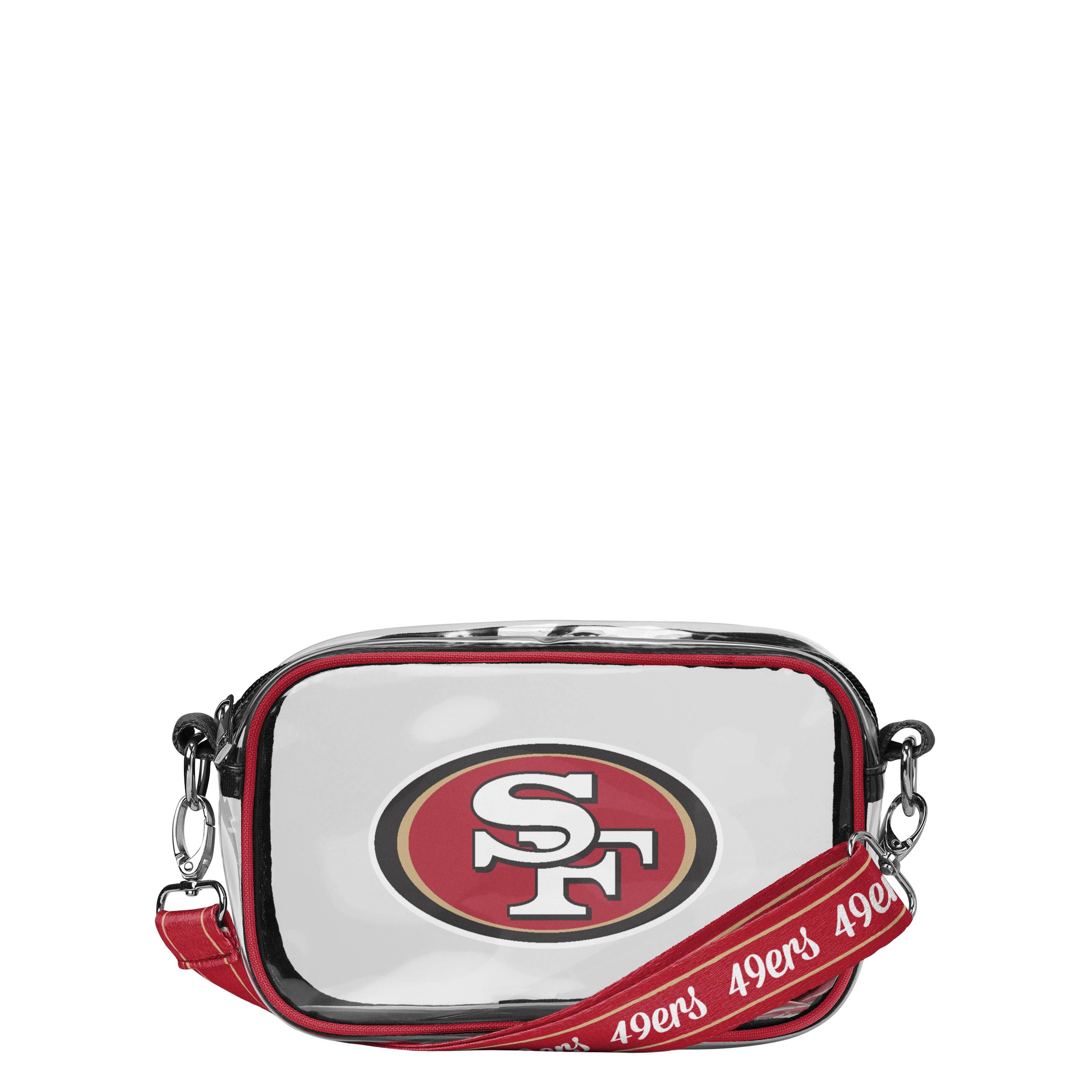 FOCONFL Womens NFL Team Logo Stripe Clear Crossbody Bag