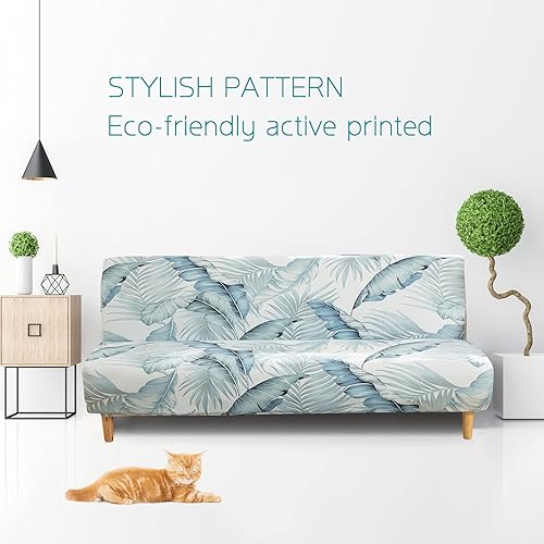 Vista 61 de Funda estampada para futón, fundas elásticas para sofá cama, tamaño matrimonial, individual, queen, sin brazos, fundas protectoras con parte Youmeng