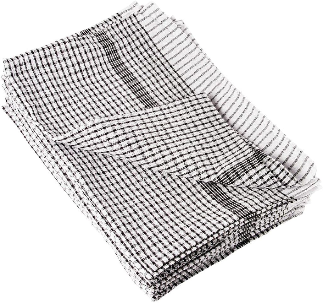 VogueVogue CC597 Wonderdry Tea Towels, 75% Cotton And 25% Polyester, Black (Pack of 10)