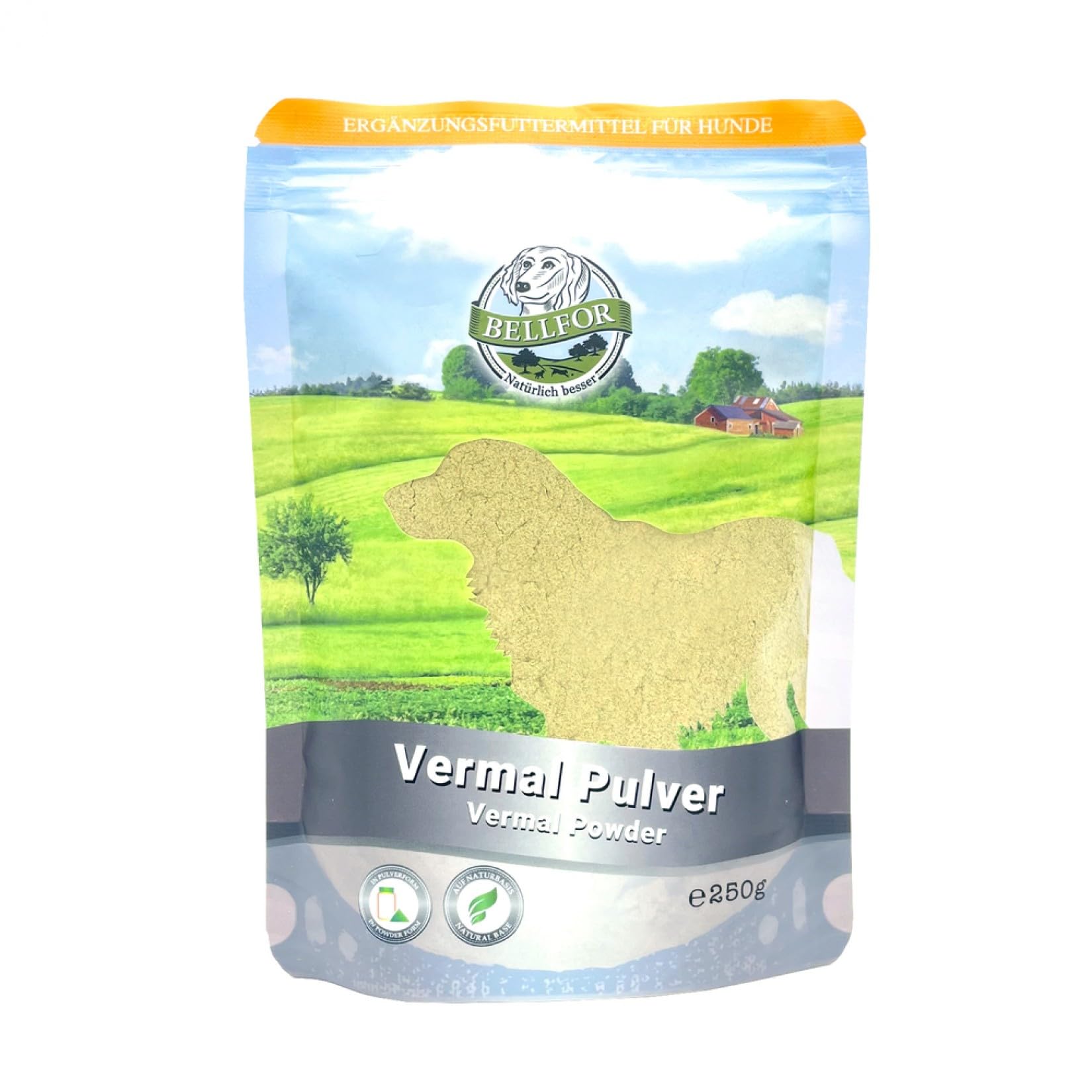 Anthelmintic Food Supplement for Dogs - Vermal Powder by Bellfor - Natural Dewormer For Dogs - 250 g. Worming Powder for Healthy Bowel Function and Giardia Prevention