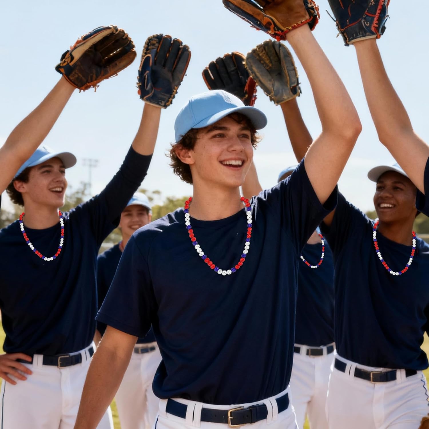 12 PCS Bling Baseball Necklaces for Men Women, Ice Rhinestone Discoball Bling Baseball Beaded Necklaces Gifts for Players - Image 6