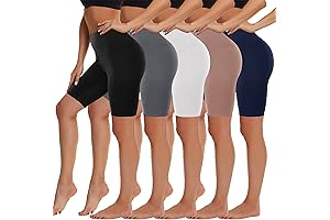 5-Pack HIGHDAYS Women's High Waist Biker Shorts for Sports and Fitness