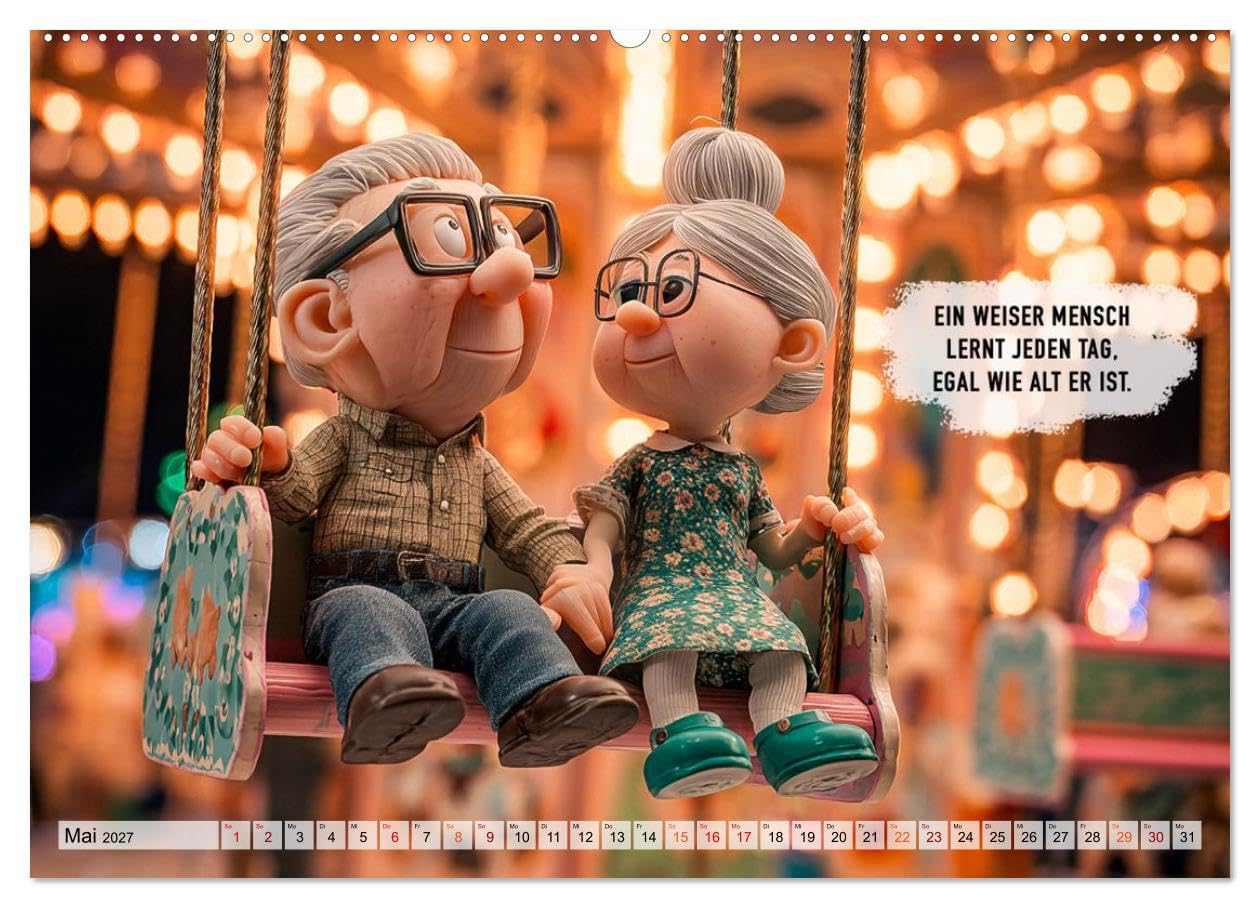 Oma und Opa - Sprüche über das Alter (Wandkalender 2027 DIN A2 quer), CALVENDO Monatskalender: Ein Kalender voller humorvoller Sprüche über das Älterwerden und das Leben. (CALVENDO Menschen)