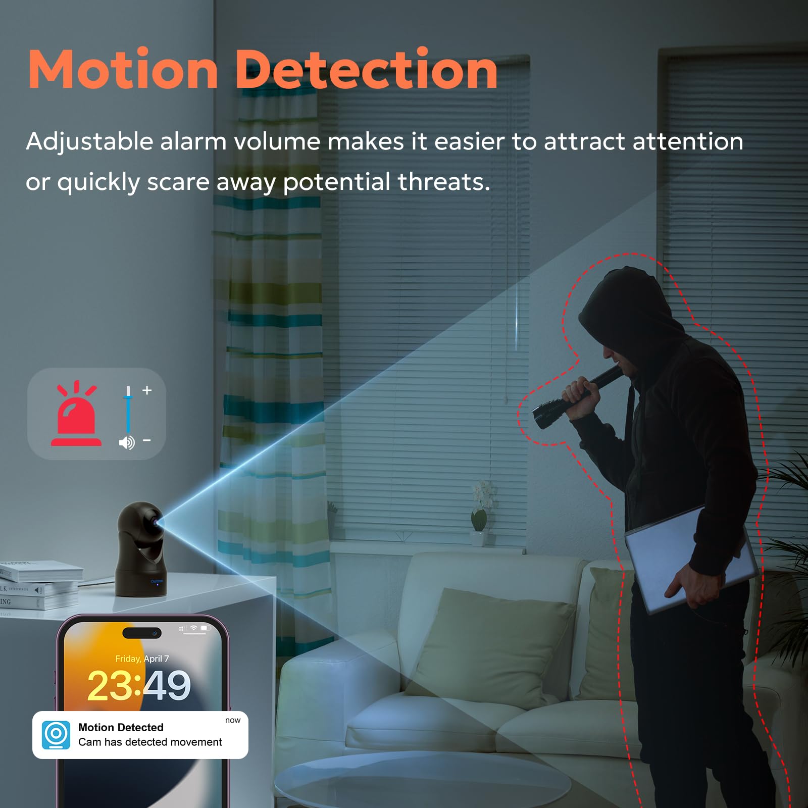 Owltron Caméra de sécurité intérieure panoramique 2,4 G pour Moniteur de bébé - Caméra de sécurité pour Chien avec Vue rotative à 360 °, Audio bidirectionnel, détection Intelligente, Vision Nocturne
