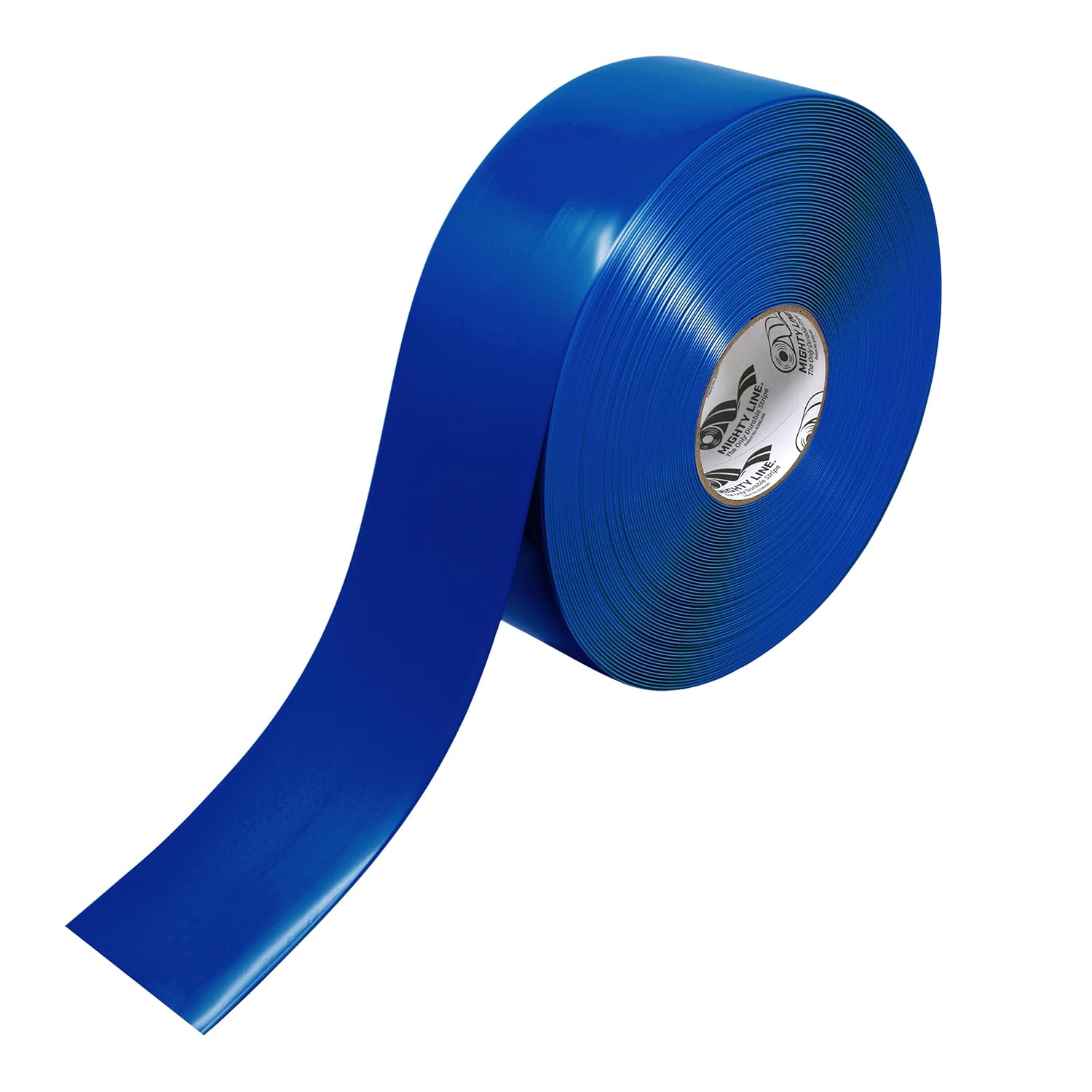 Mighty Line Solid Floor Marking Tape for Safety, Caution, Warning, Heavy-Duty, Peel and Stick Adhesive, Beveled Edge Design, Industrial Quality, 3 inch, 100' Roll, Blue