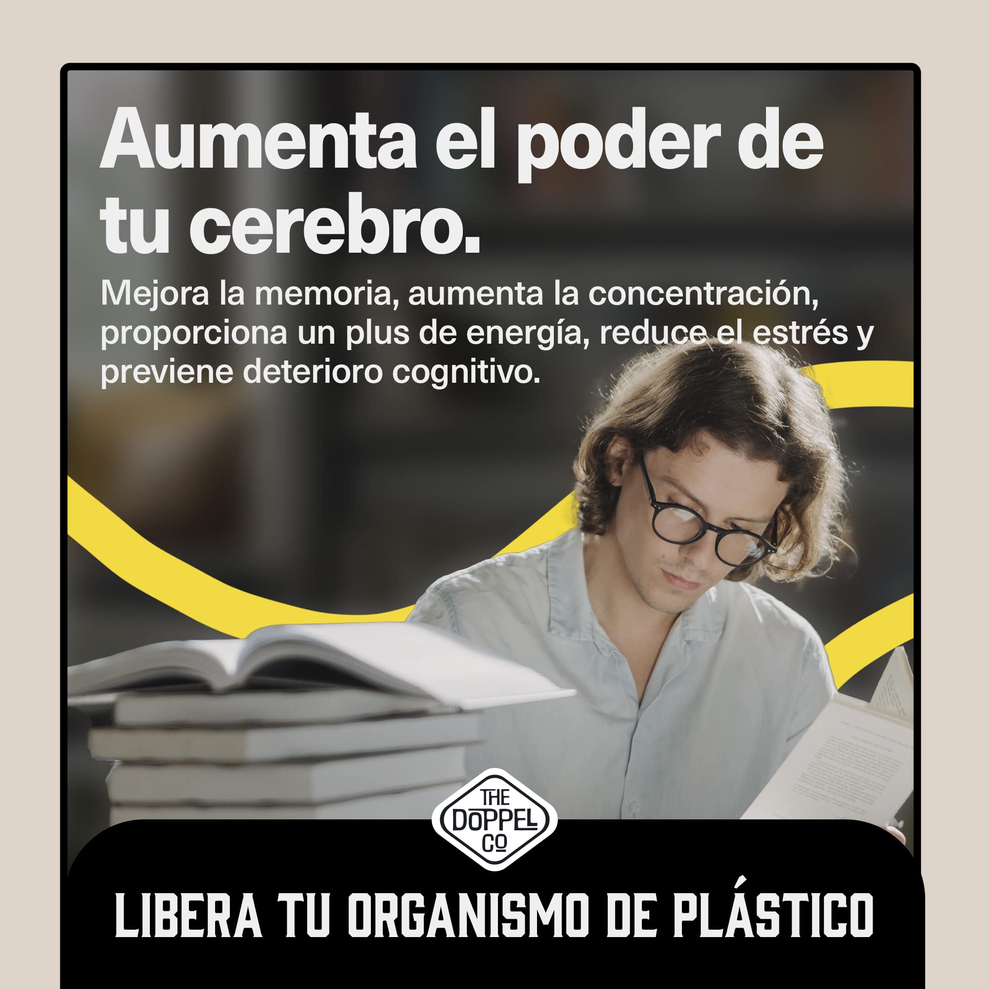 100 Cápsulas de Nootrópico Natural - 800 mg - Memoria, Concentración, Energía - Ginkgo Biloba, Melena de Leon, Cafeina, Bacopa Monnieri, Tirosina, Teanina, Huperzia - Fabricado en España
