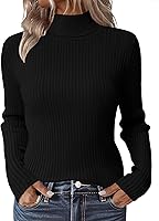 Zeagoo Women's Turtleneck Sweater 2026 Fall Ribbed Knit Fitted Long Sleeve Pullover Basic Tops