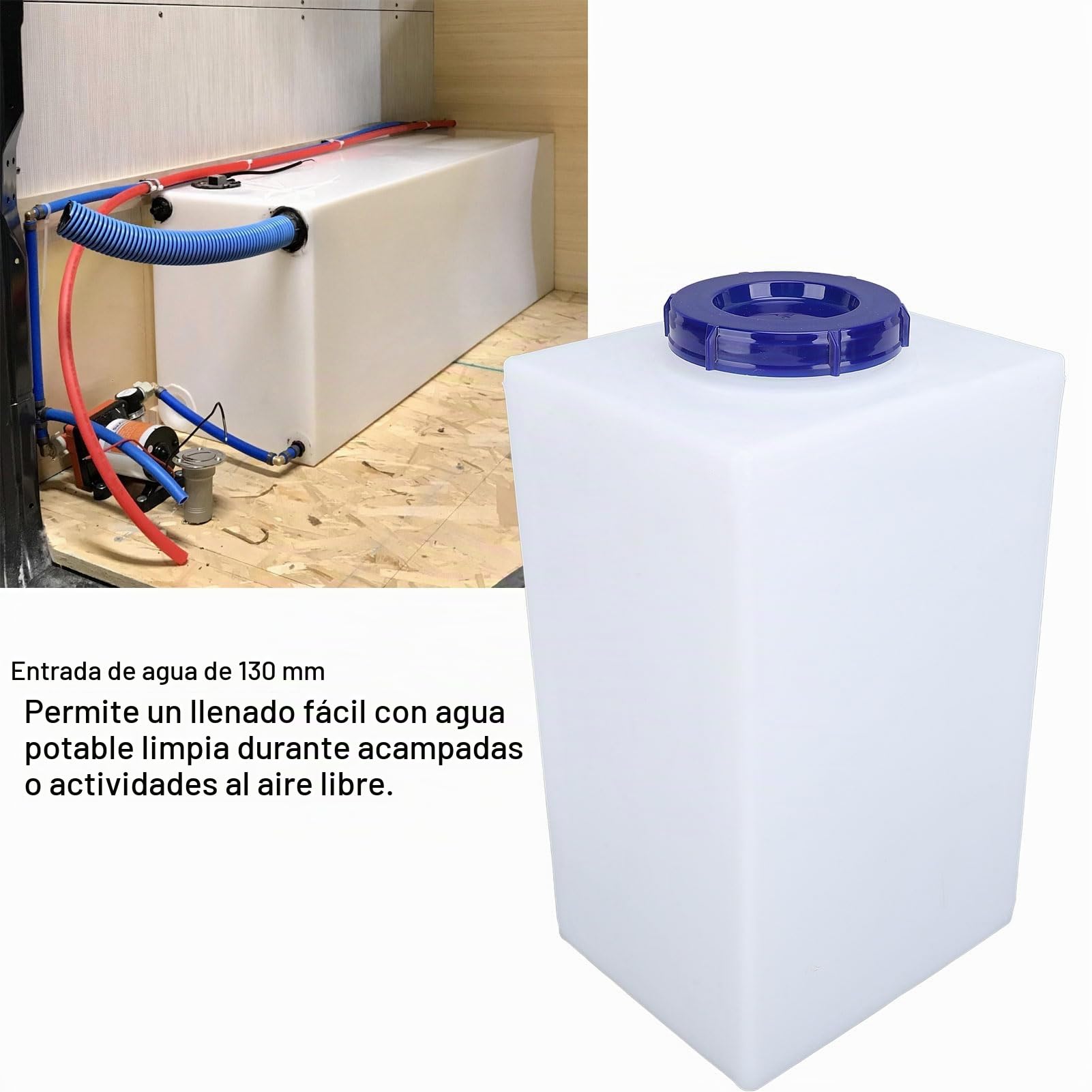 banapoy Tanque Agua 5 Galones, Tanque Almacenamiento Agua Dulce para Vehículos Recreativos, Remolques, Vehículos,Yates, Tanque Agua Dulce para Automóvil Portátil Al Aire Libre para Beber