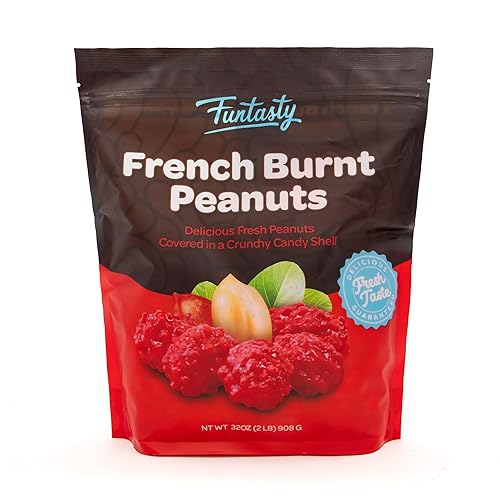 Miniatura 7 de Cacahuetes quemados franceses – Paquete a granel de 2 libras – Cacahuetes recubiertos de caramelo antiguo – Caramelo nostálgico rojo para bufés,