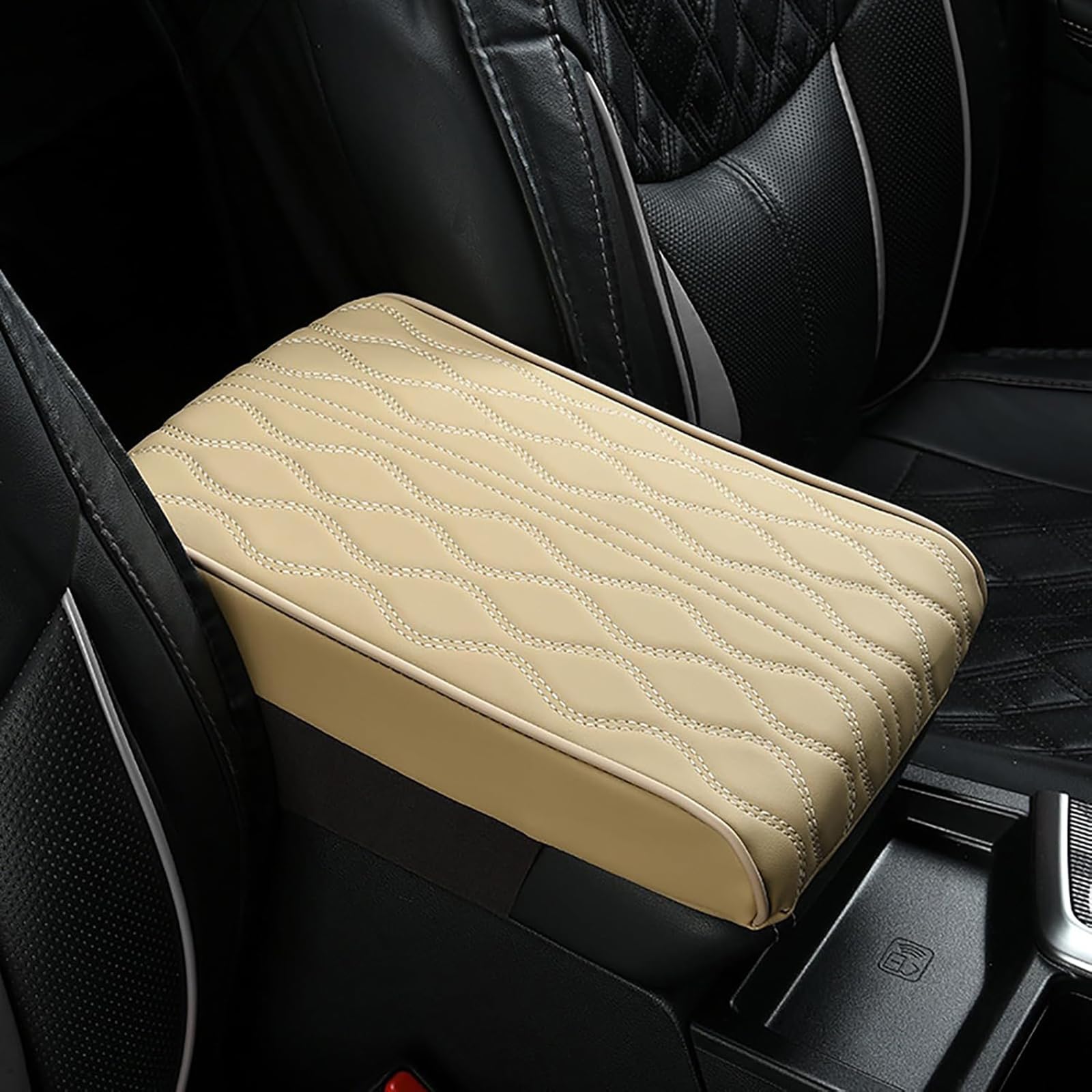 Stroux C/Beige Leather Ar Armrest Box Pad For Volvo X40 X60 X90 V60 V90 V40 S60 S90, Universal Enter Onsole Over Armrest Over Pads Waterproof Non-Slip Arm Rest Ushion Interior Aessories,