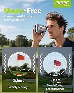 Acer Gadget Golf Rangefinder with Slope - 1200/1700Yards Laser Range Finder for Golfer, 6X Magnification Rangefinders Golf with Flag Pole Locking Vibration, Rechargeable Magnetic Gifts for Golfers