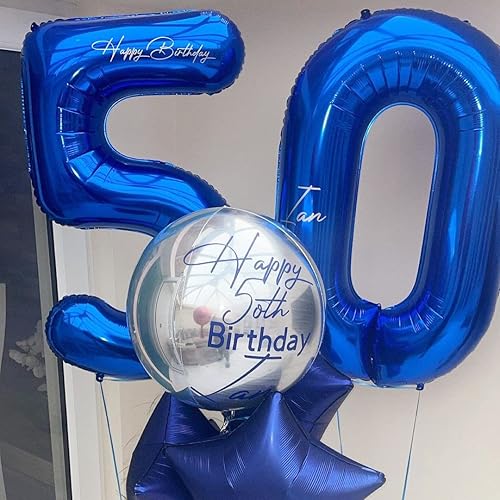 Vista 8 de Globos azul marino con el número 3, globos digitales de número 3 de 40 pulgadas, color azul oscuro, globos digitales grandes de Mylar para fiesta