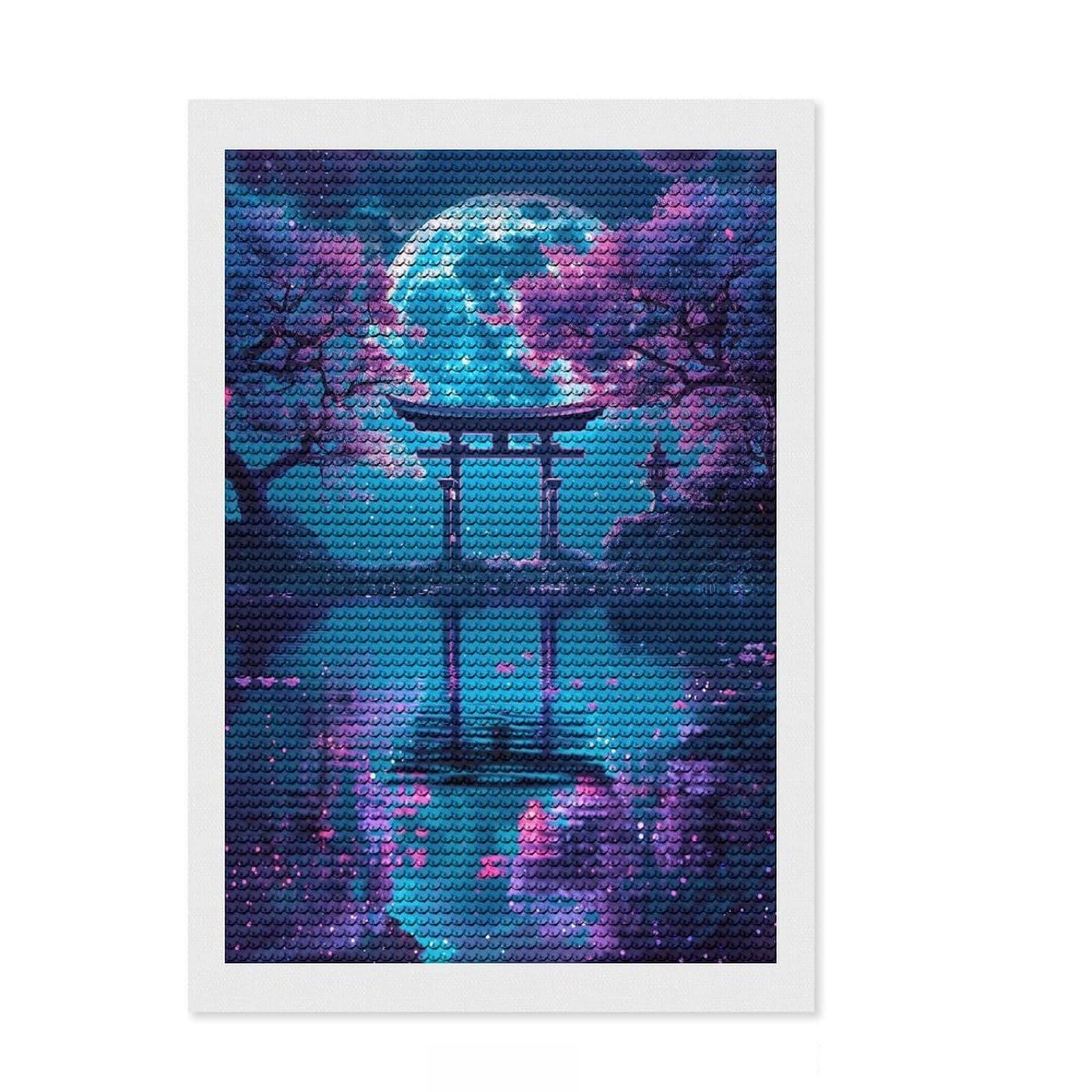 Junmoney Torii Full Drill Diamond Painting Kit 8"x12", for Women, Mindful Craft Activity, Living Room Decor, Festive Craft Gift