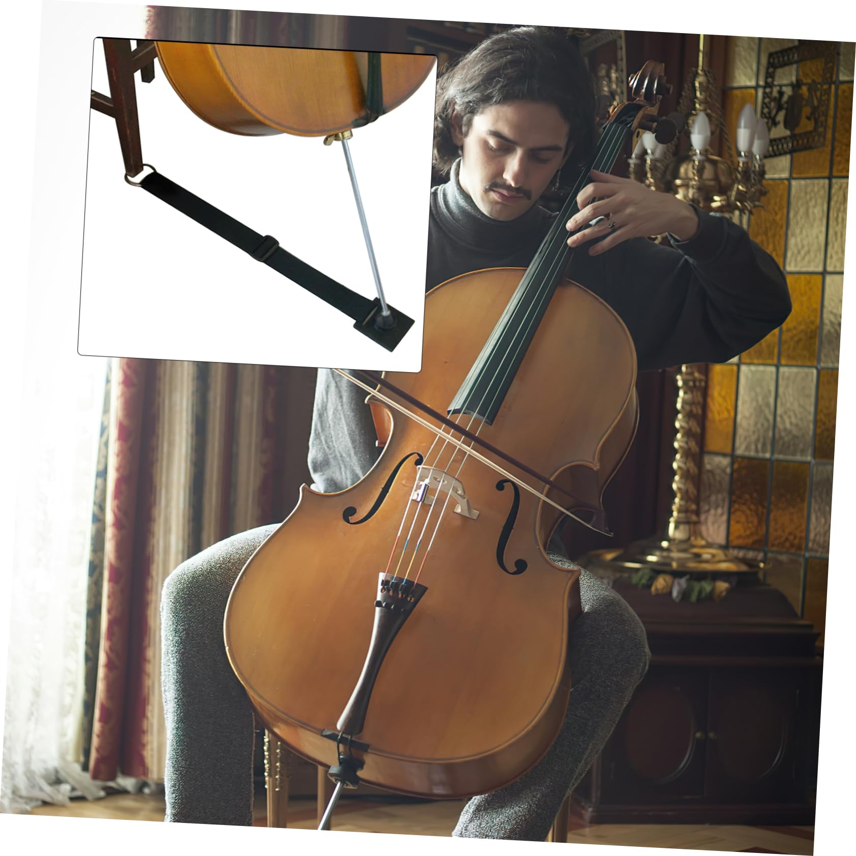 Garneck Non-stop- Verstellbar Von 40-70cm - Langlebige Anti-rutsch-vorrichtung Für Kontrabass