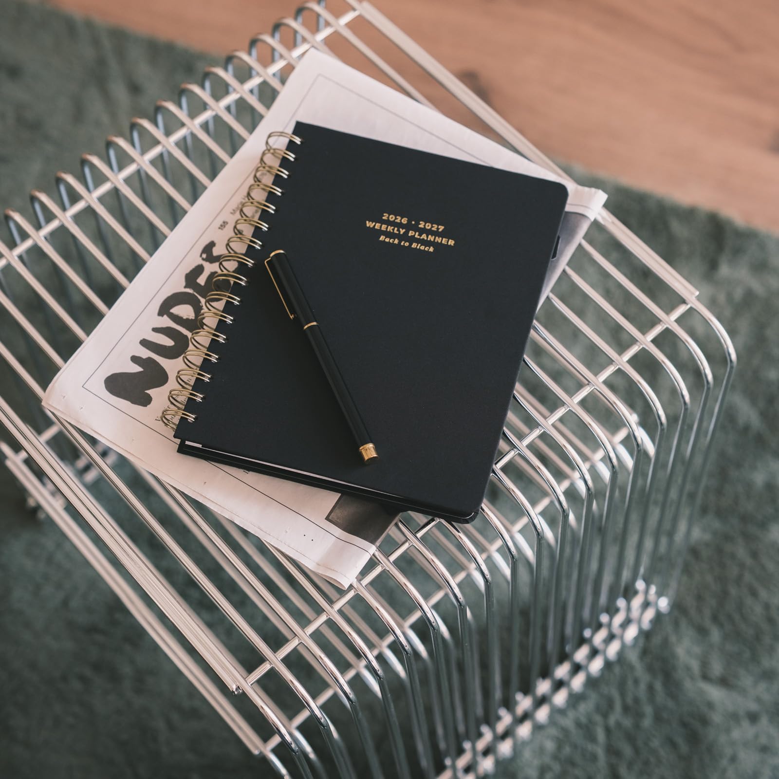 Kokonote Academic Diary 2026-2027 Week to View - Back to Black | Academic Planner 2026-2027, Mid Year Diary 2026 2027, Weekly Planner | Aesthetic Stationery Gifts