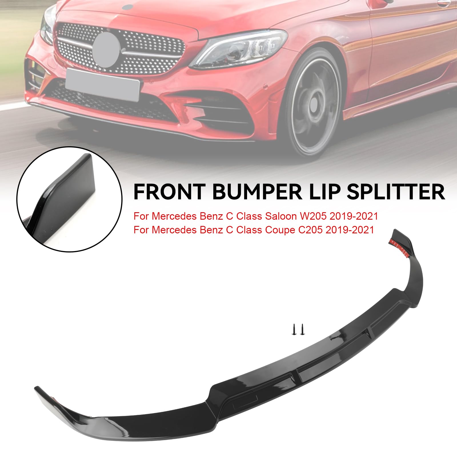 Front Splitter Lip Fit für Mercedes Fit für Benz C-Class W205 C205 2019-2021 Brabus Style