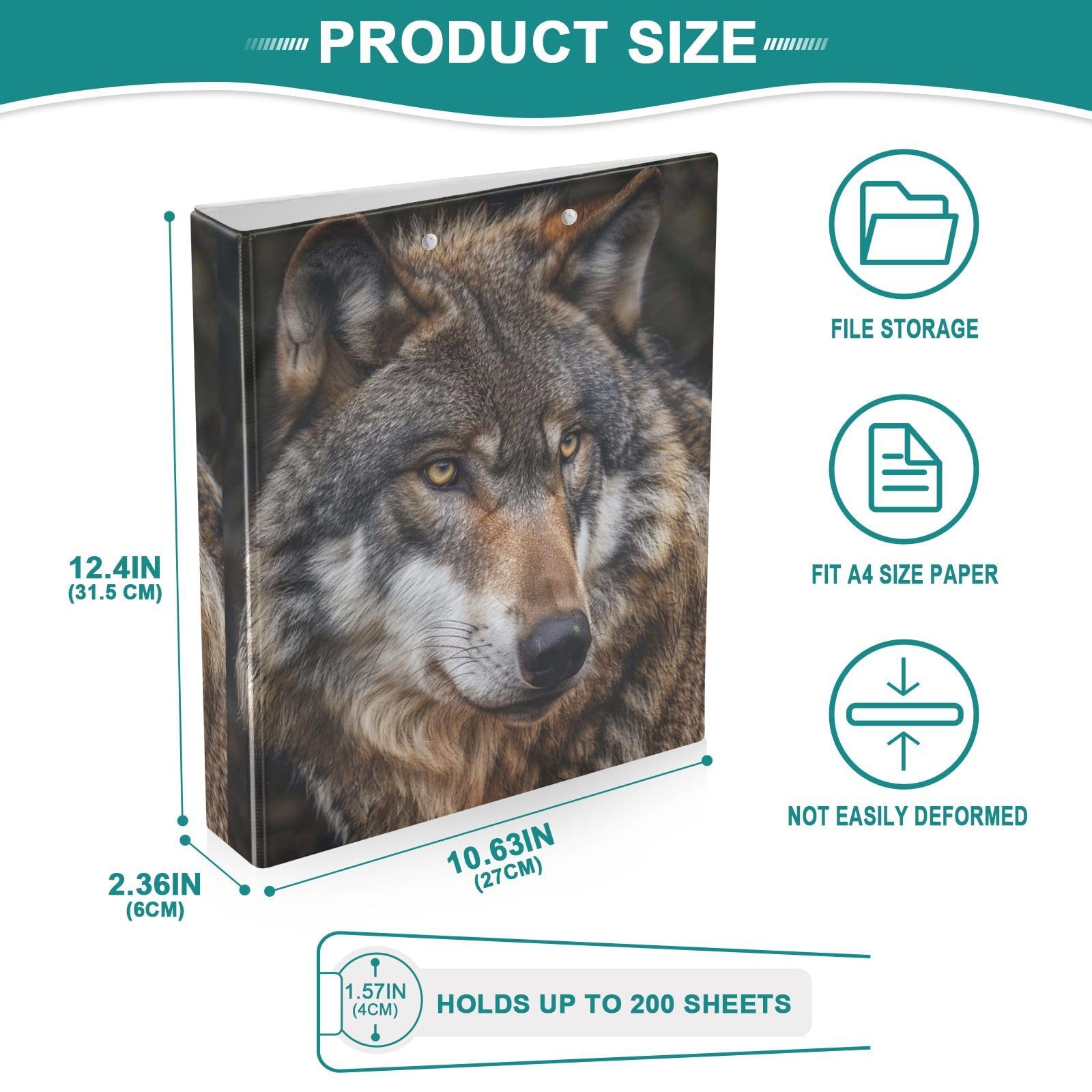Forest Wolf Porte-bloc avec 3 anneaux en D