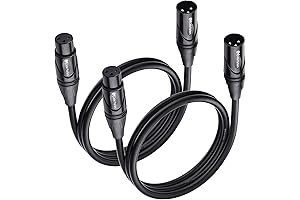 Cable Matters 2-Pack Premium Short XLR to XLR Cables, XLR Microphone Cable 3ft