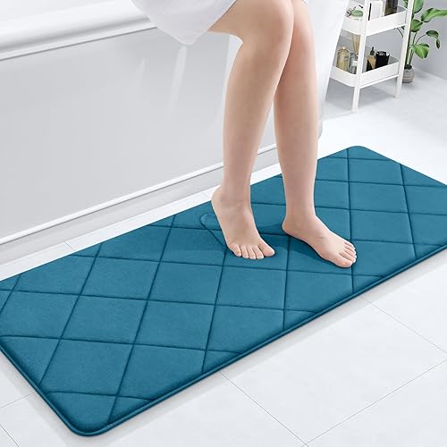 Miniatura 73 de OLANLY Tapete de baño de espuma viscoelástica de 24 x 16 pulgadas, ultra suave y absorbente, lavable a máquina, cómodo tapete de baño para suelo de