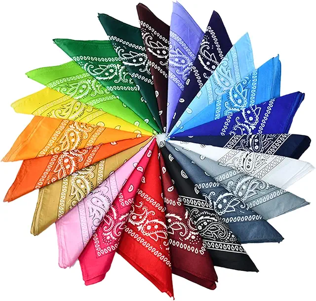 Lot de 22 Bandanas Bleus Cachemire - Hommes et Femmes, 55x55cm