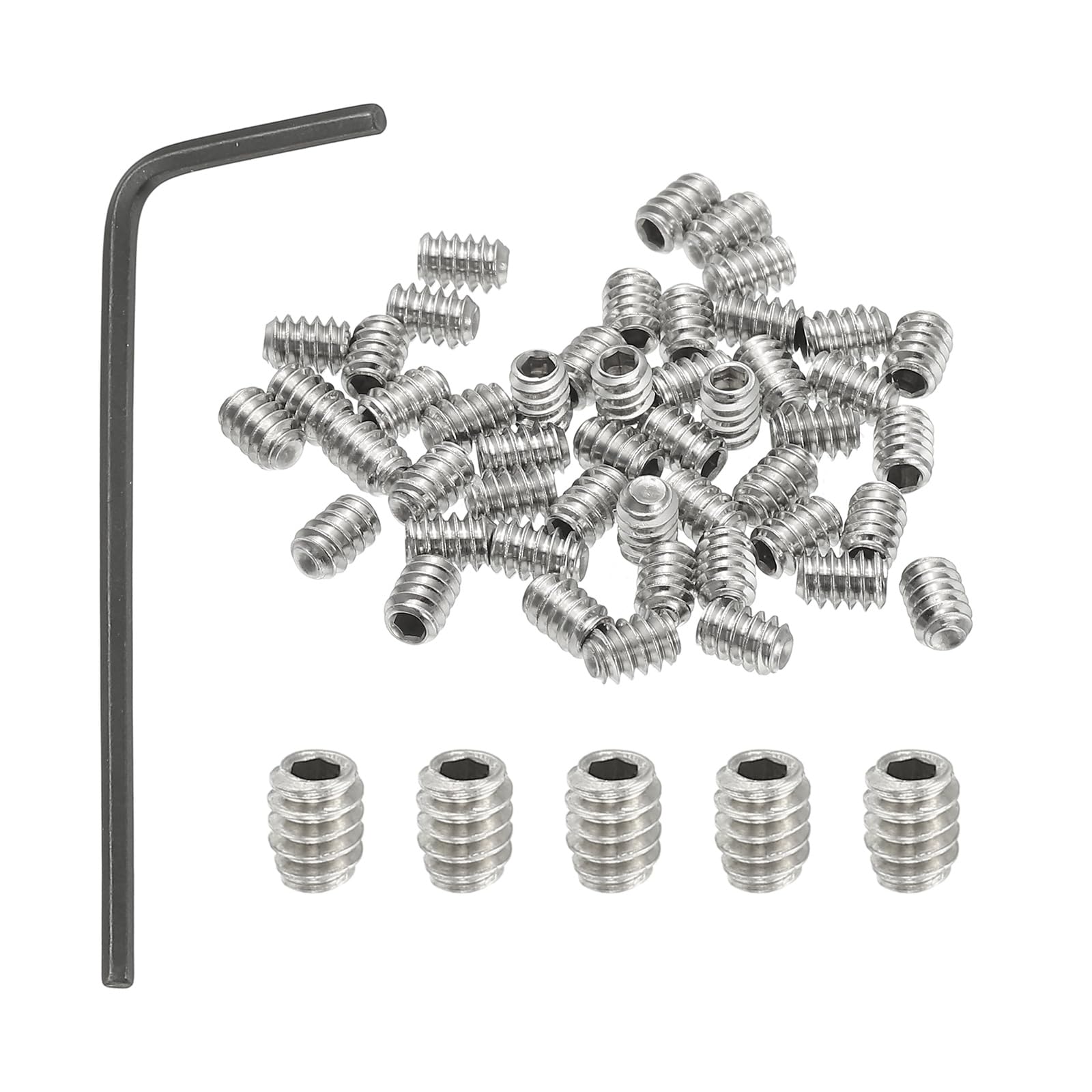 PATIKIL #6-32x3/16" Internal Hex Socket Set Grub Screws