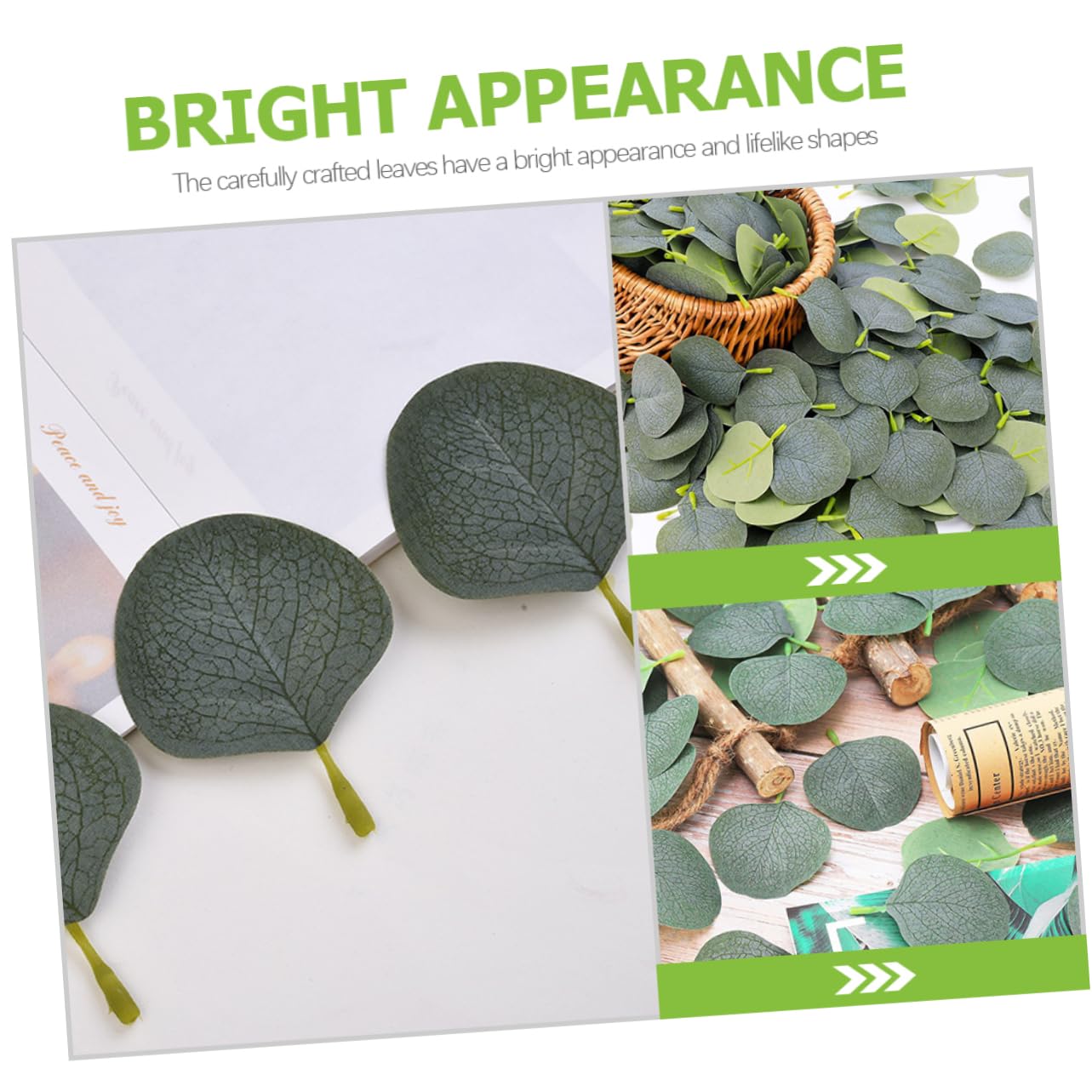 Alipis 600 Pièces Feuilles simulées Eucalyptus Guirlande sèche décor Verdure pour centres de Table Feuilles Vertes Mariage Fausse Feuille pétale la mariée