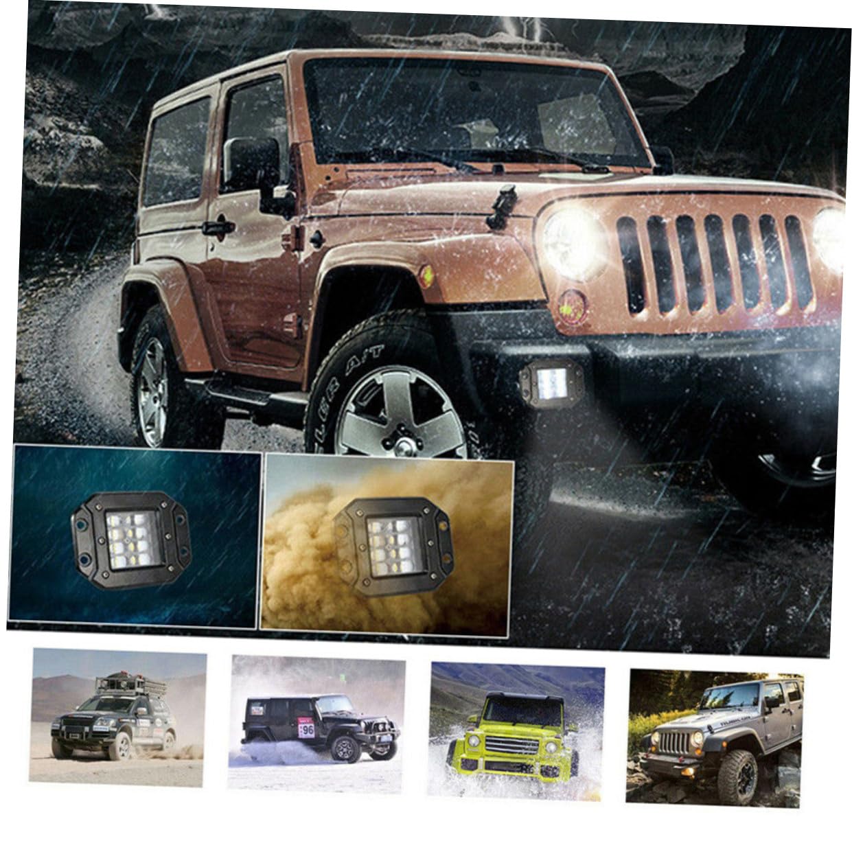 Hemobllo 2 pezzi Luci LED Impermeabili per Suv e Camion per Illuminazione Notturna e Lavoro Off Road per Veicoli e Attività All Aperto