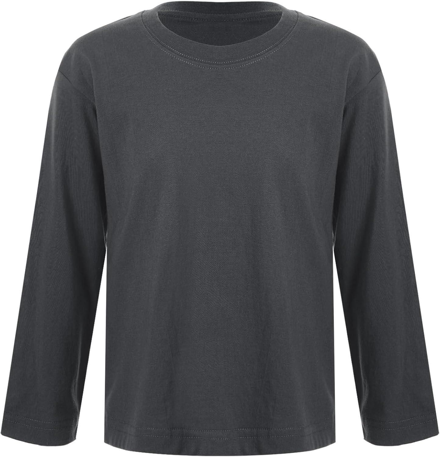 Kids Boys Girls Cotton Round Neck Warm Top Basic Long Sleeves Thermal Underwear Tops Baselayer Stretch Shirts