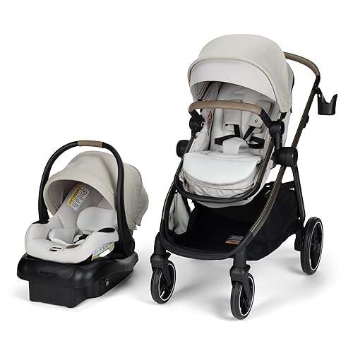 Maxi-COSI Zelia Pro Sistema de viaje 5 en 1 con asiento de automóvil infantil Mico Pro, combo de cochecito de bebé, asiento reversible, ruedas
