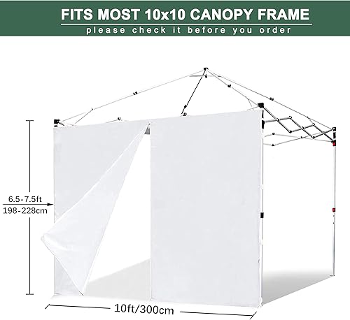 Miniatura 2 de JANCANOPY - Pared lateral para marco de toldo desplegable de 10 x 10, solo un panel solar, (negro)