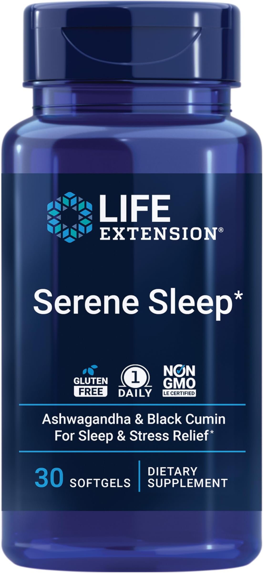 Serene Sleep – Ashwagandha, Black Cumin – Sleep Supplement, Calm, Relaxation, Sleep Support Without Melatonin – Once-Daily, Gluten-Free, Non-GMO – 30 Softgels
