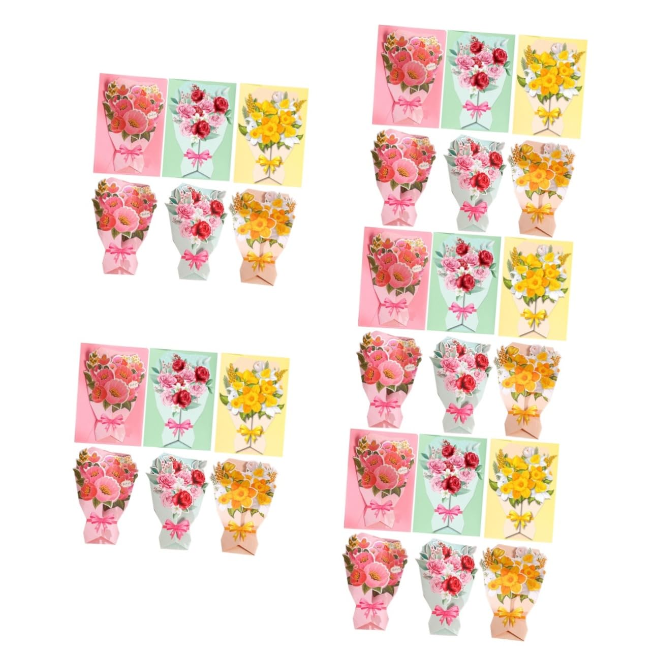30pezzi Biglietti Di Compleanno Carta Con Bouquet Di Fiori Biglietti Di Auguri Per La Festa Degli Insegnanti e Compleanni Confezione Di Auguri Decorativa