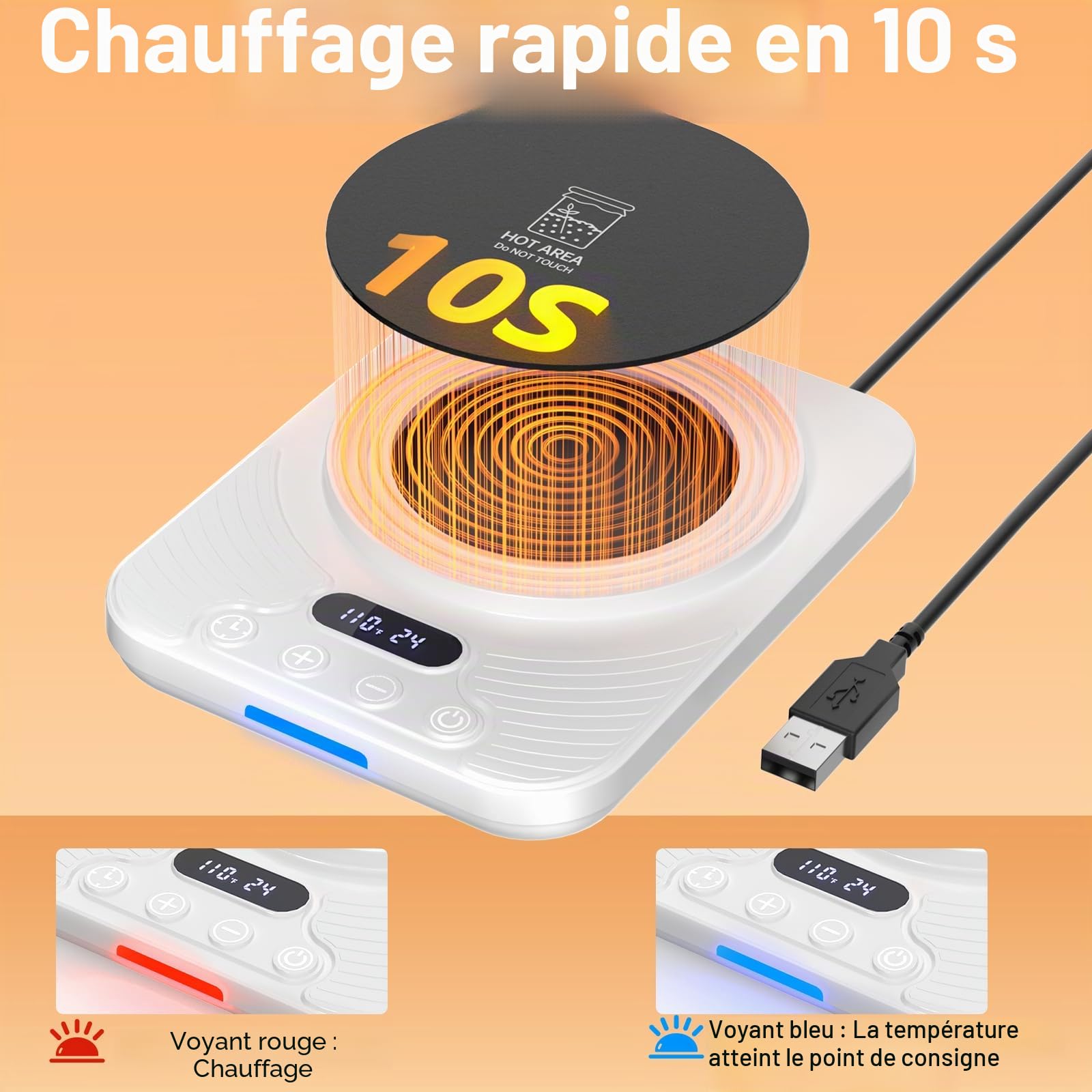 Chauffe Levain, Réglable Précision à 1 °C (21–43 °C), Tapis Chauffant pour Levain avec Minuterie 24H & Fonction Mémoire, Idéal pour la Pâtisserie Maison & la Fermentation du Levain (Blanc)