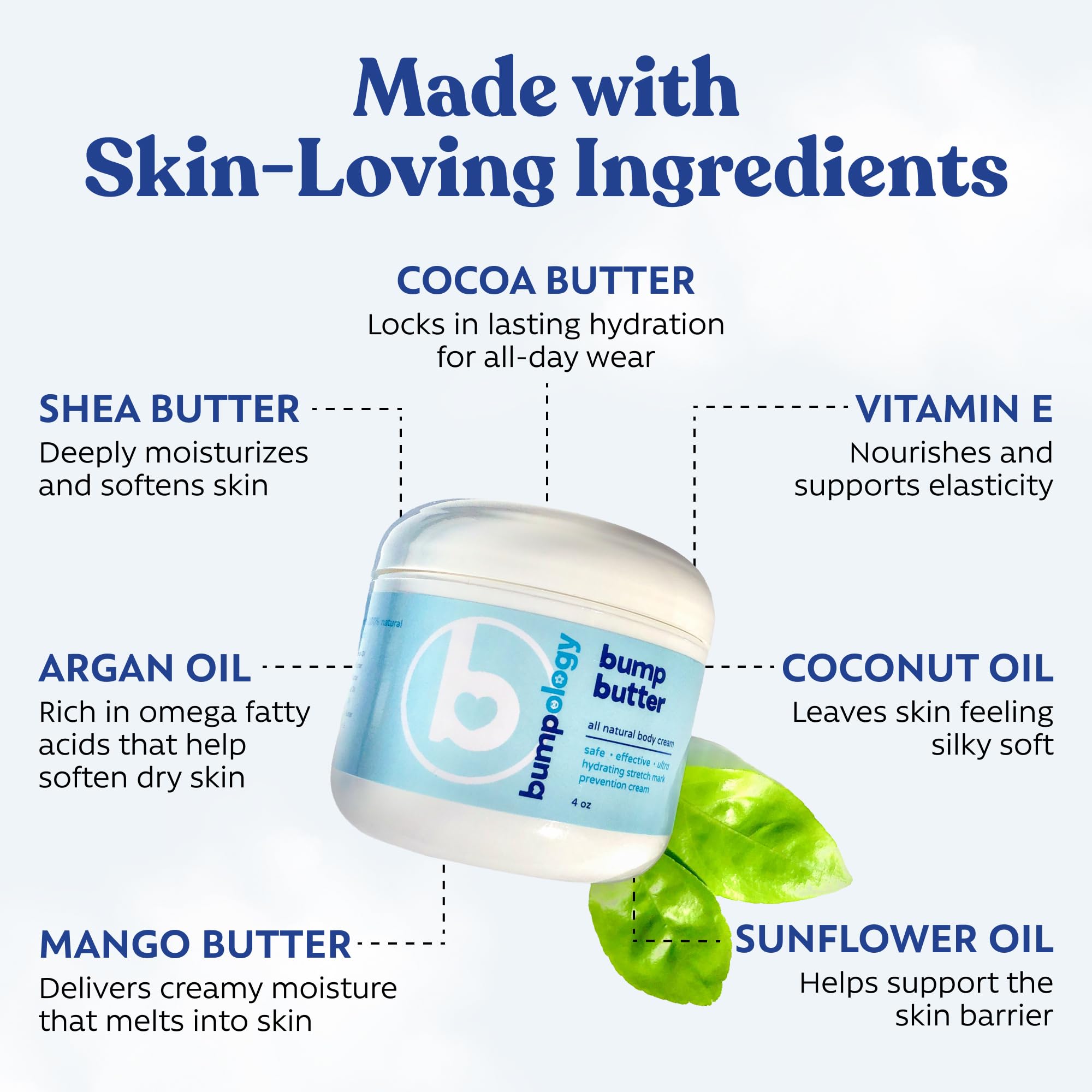 Bumpology Bump Butter Hydrating Body Balm with Shea & Cocoa Butter, 4 oz